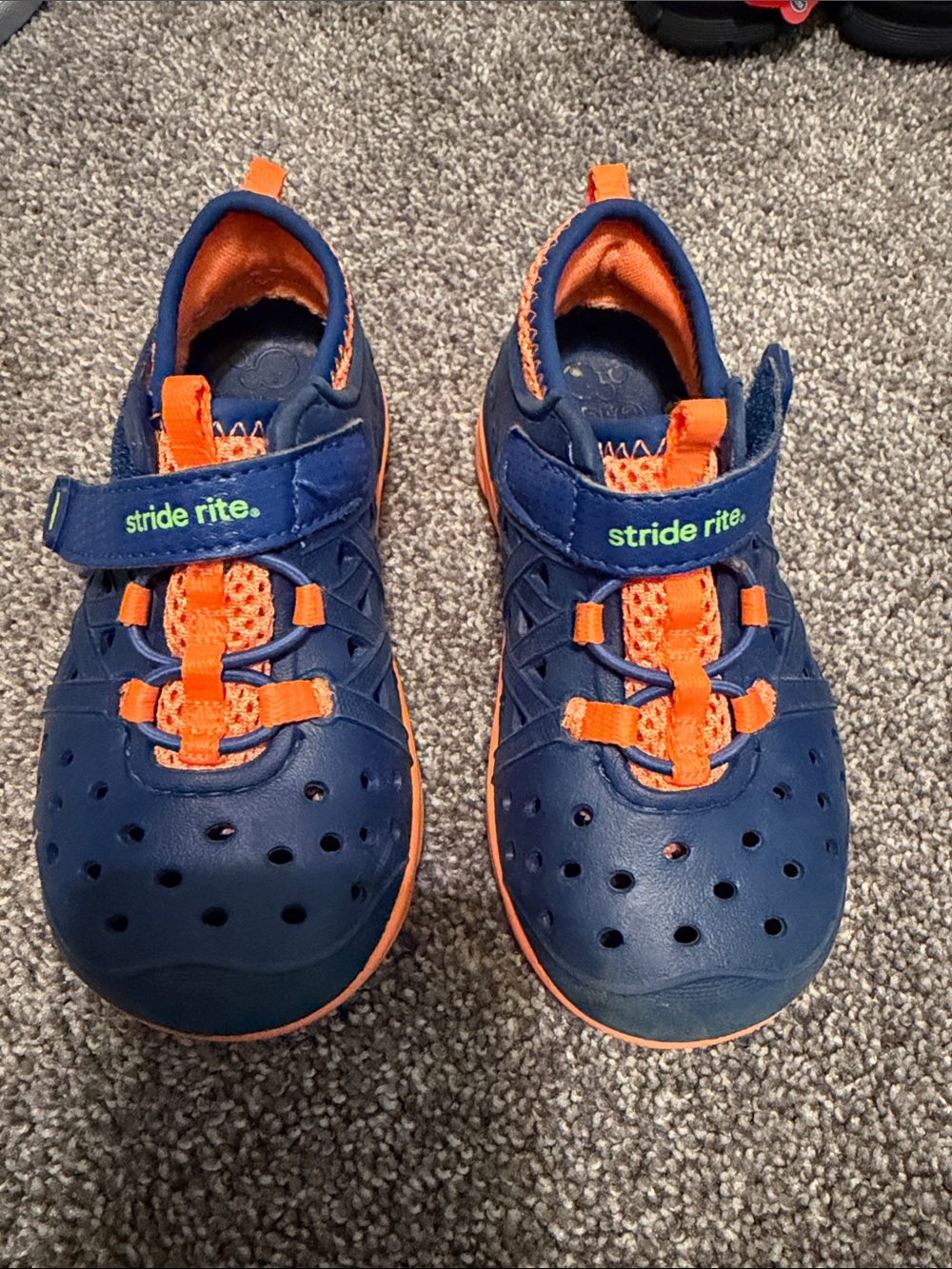 Stride Rite Navy and Orange Boys Water Shoes